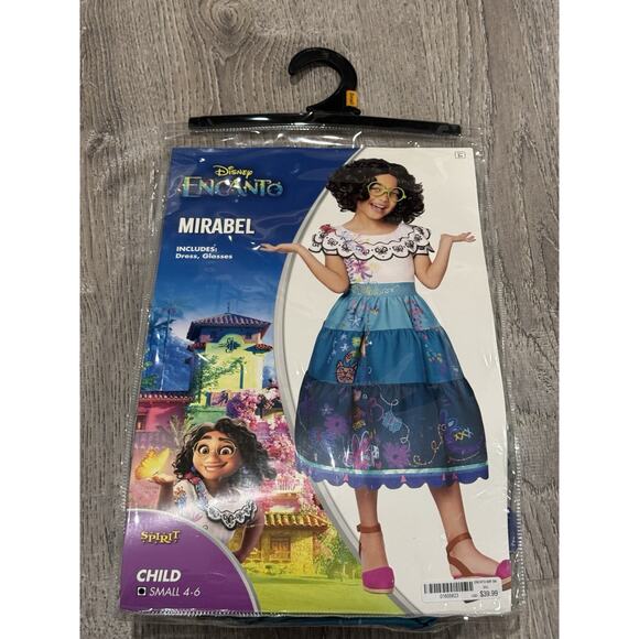 Disney Encanto Mirabel Toddler Dress S 4T-6T Halloween Costume With Glasses - Picture 1 of 4